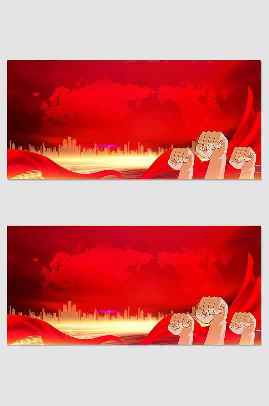 a4红色大气拳头素材背景图片