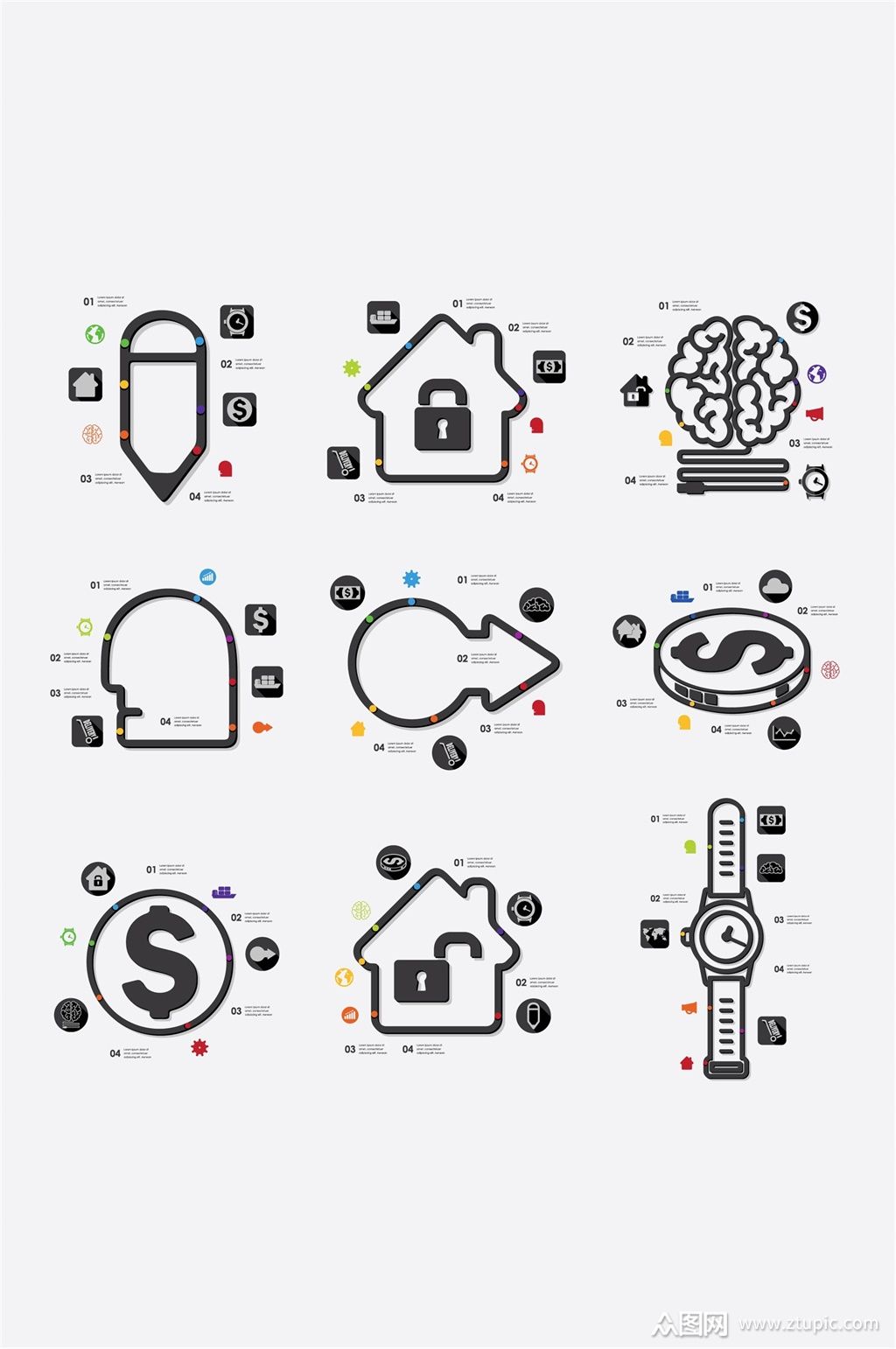 时尚信息图形设计素材