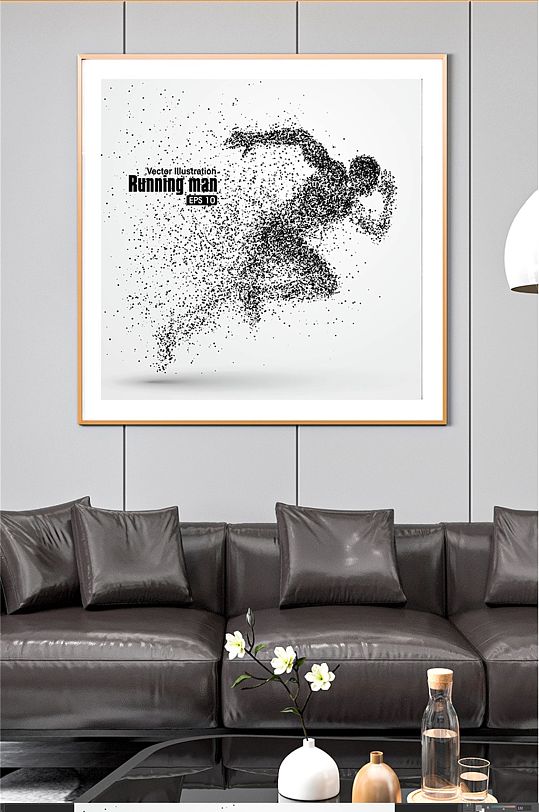 奔跑运动方形装饰画