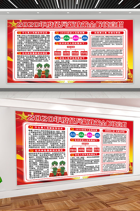 征兵政策解读宣传栏部队展板psd图片素材