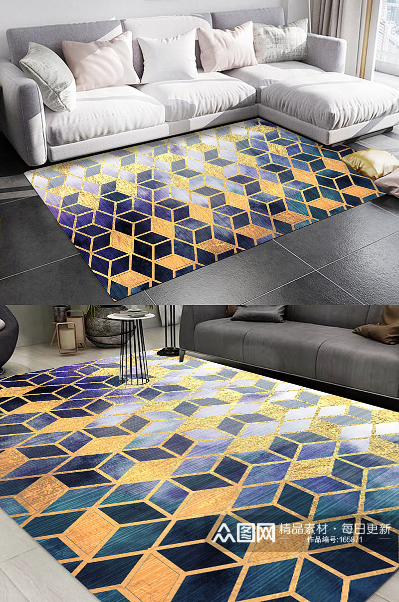 几何花纹欧式地毯素材