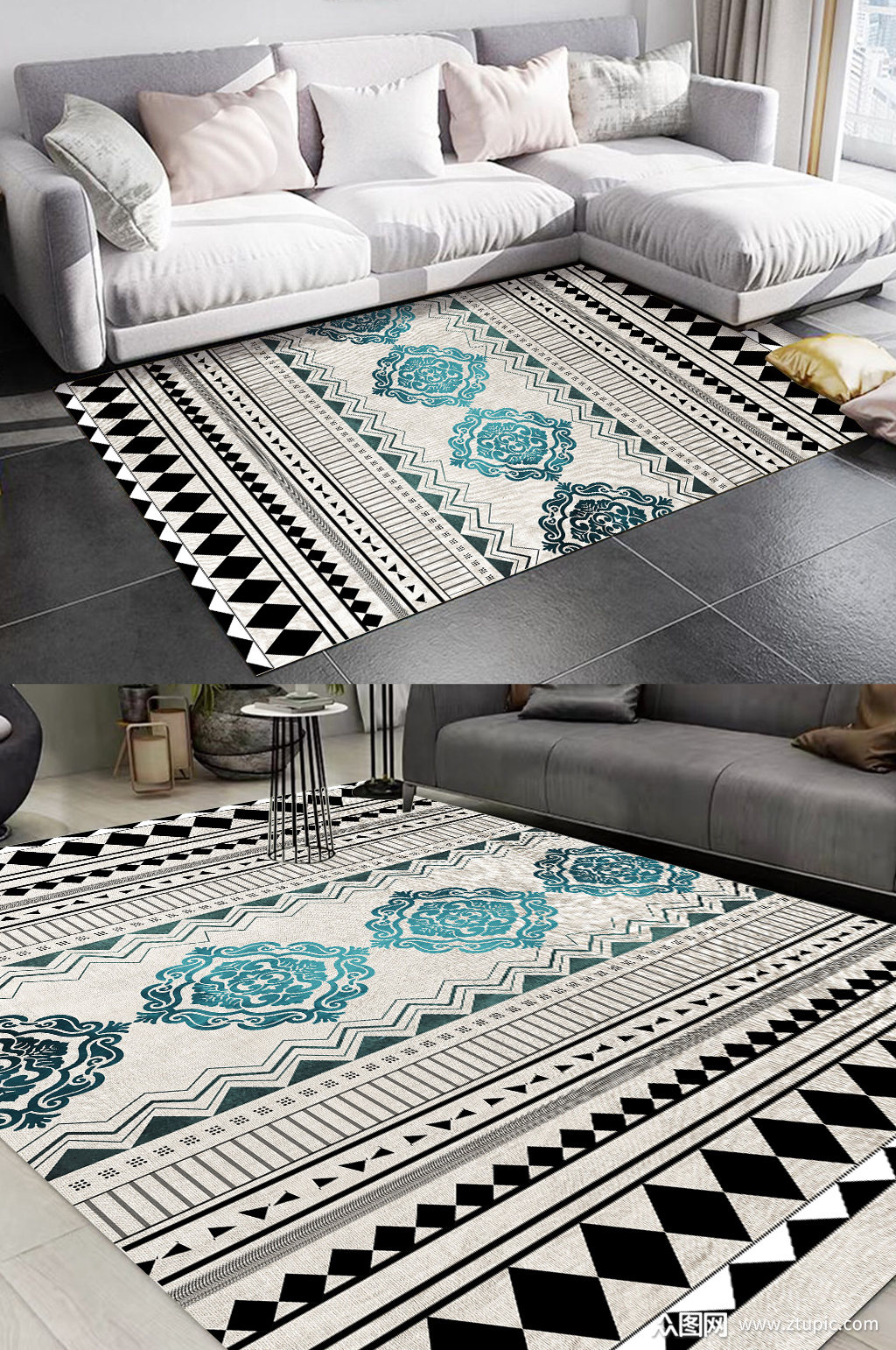 欧式花纹花边地毯