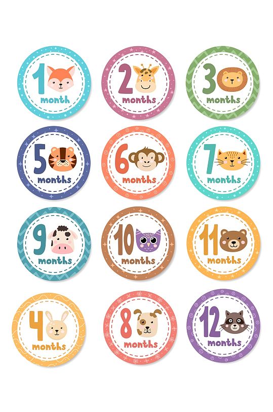 卡通数字标签素材