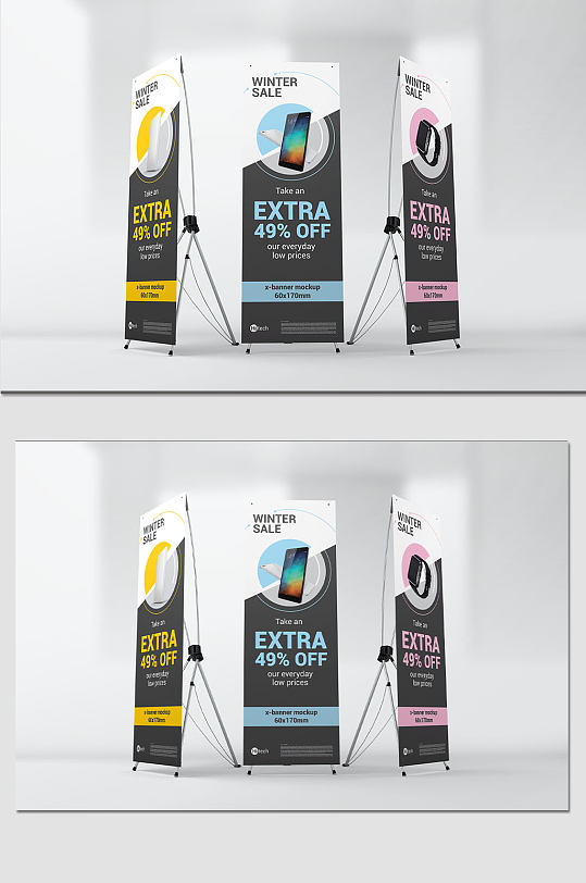 三款易拉宝展架样机-众图网
