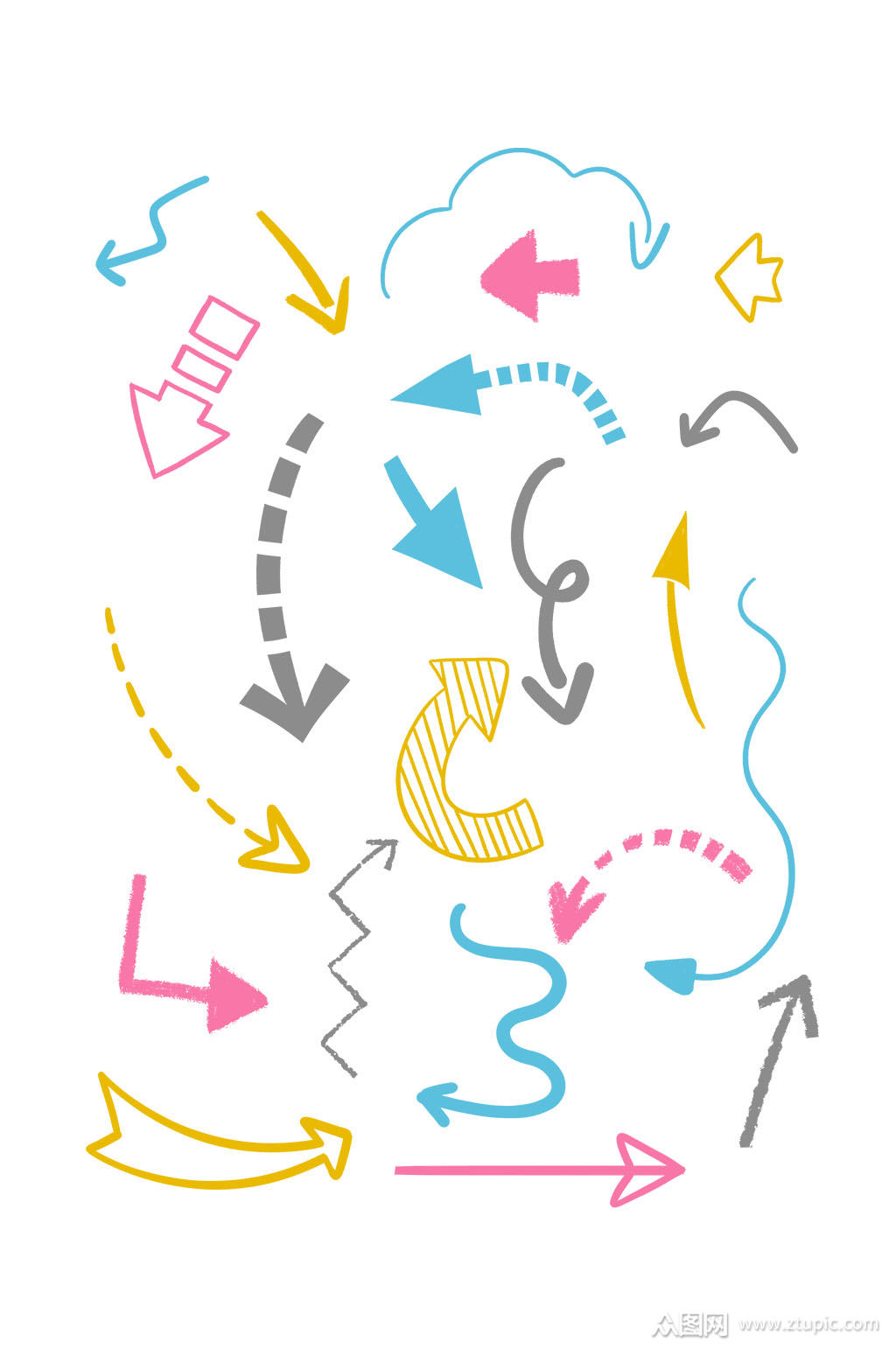 卡通儿童箭头素材