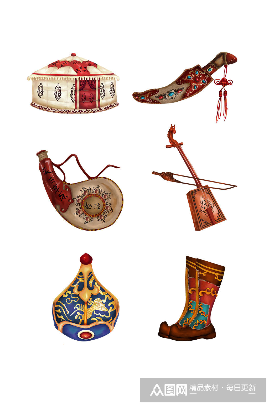 内蒙古民族素材元素蒙古族蒙元文化素材