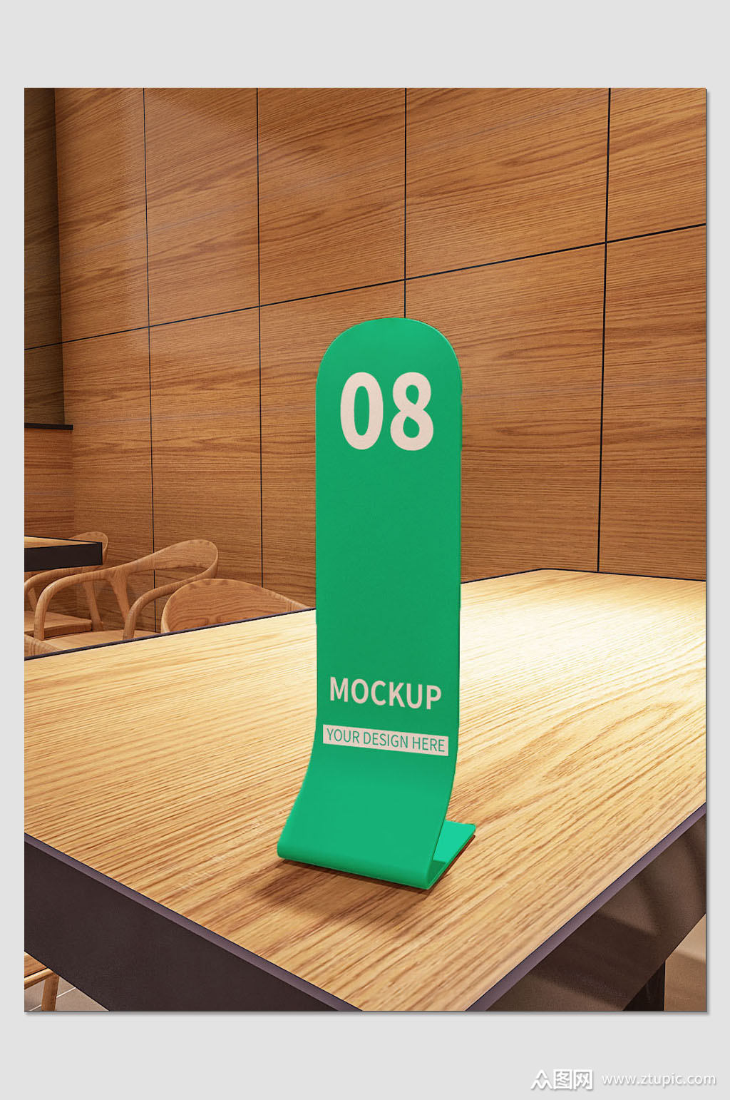 餐桌异形餐厅桌牌设计样机素材