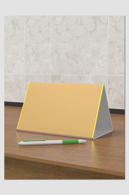 时尚三角公司桌牌设计样机-众图网