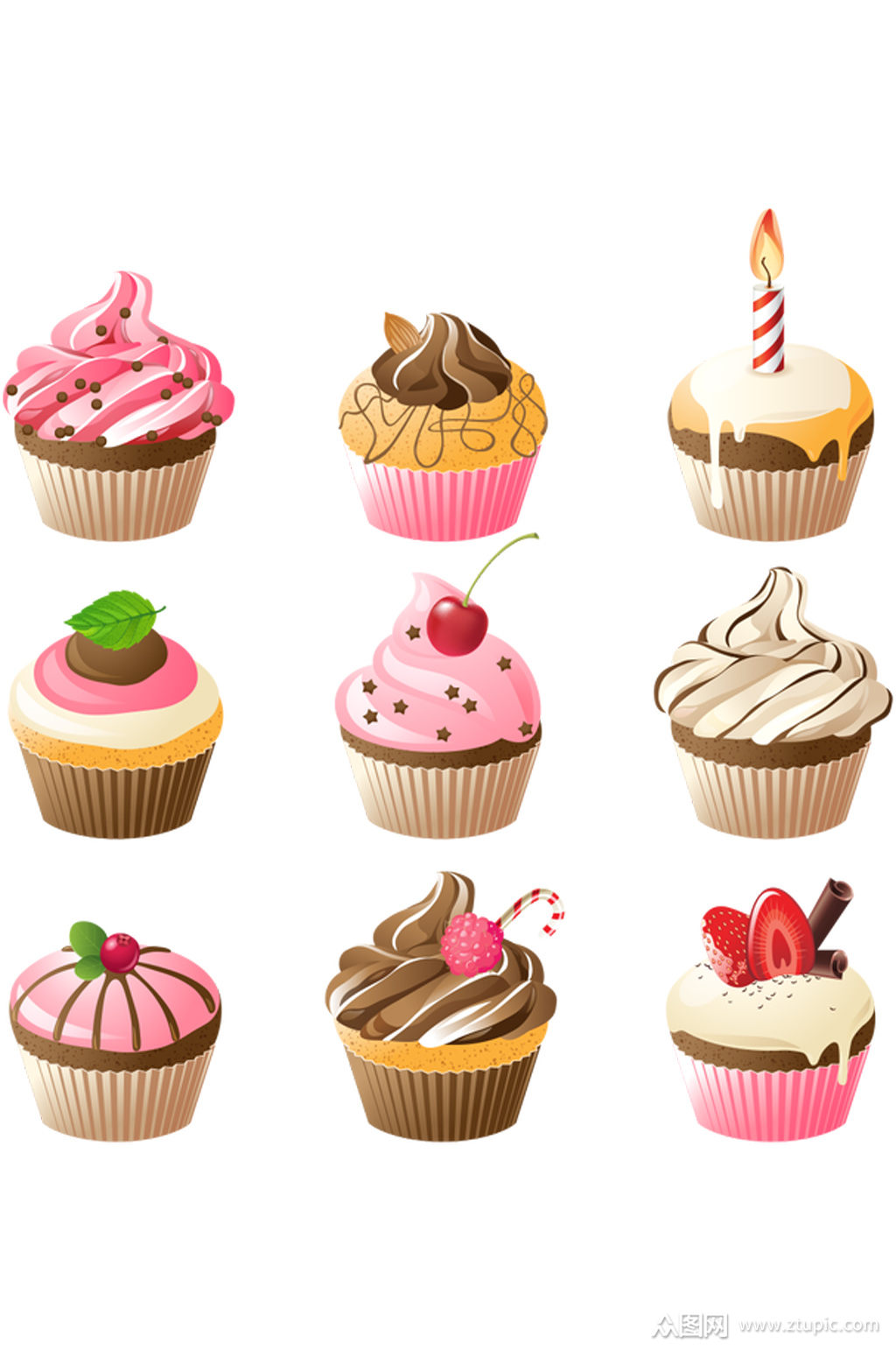 卡通奶油蛋糕素材