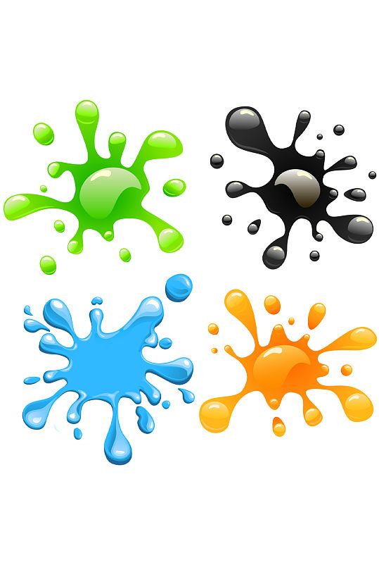 卡通墨滴墨渍素材