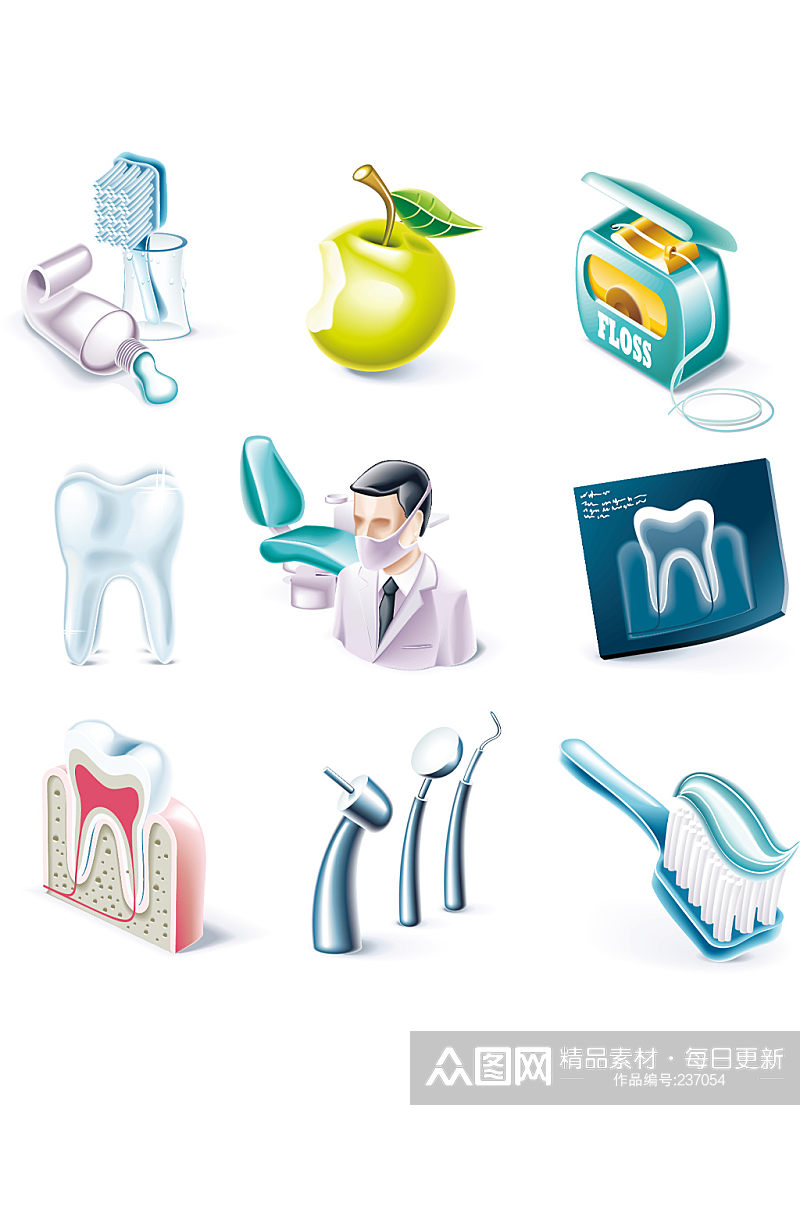 牙科医院牙齿素材素材