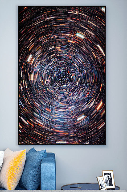 圆形科幻星空装饰画