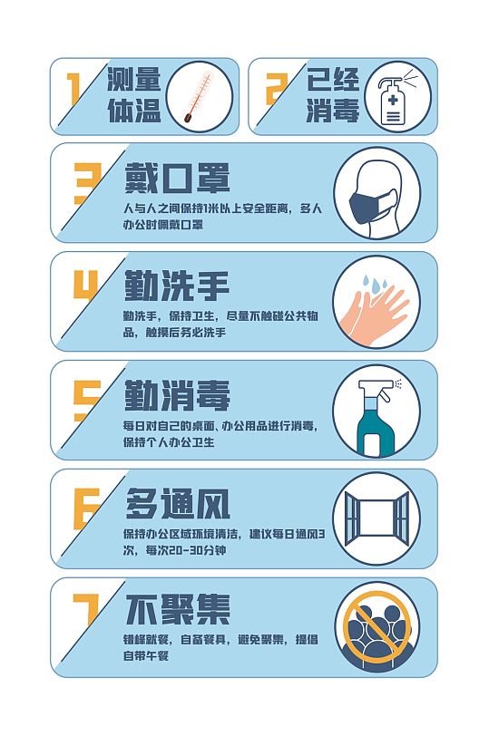 简约防疫警示标识
