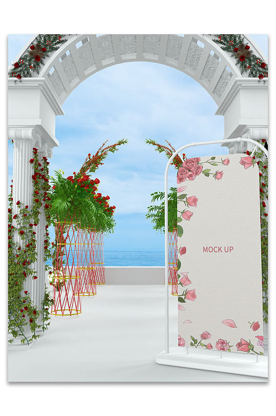 室外拱门易拉宝样机