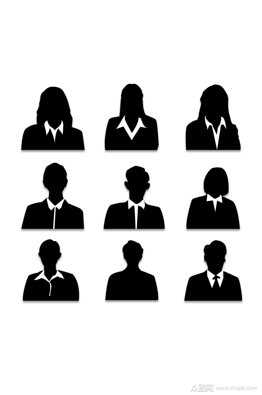 企业商务头像剪影素材