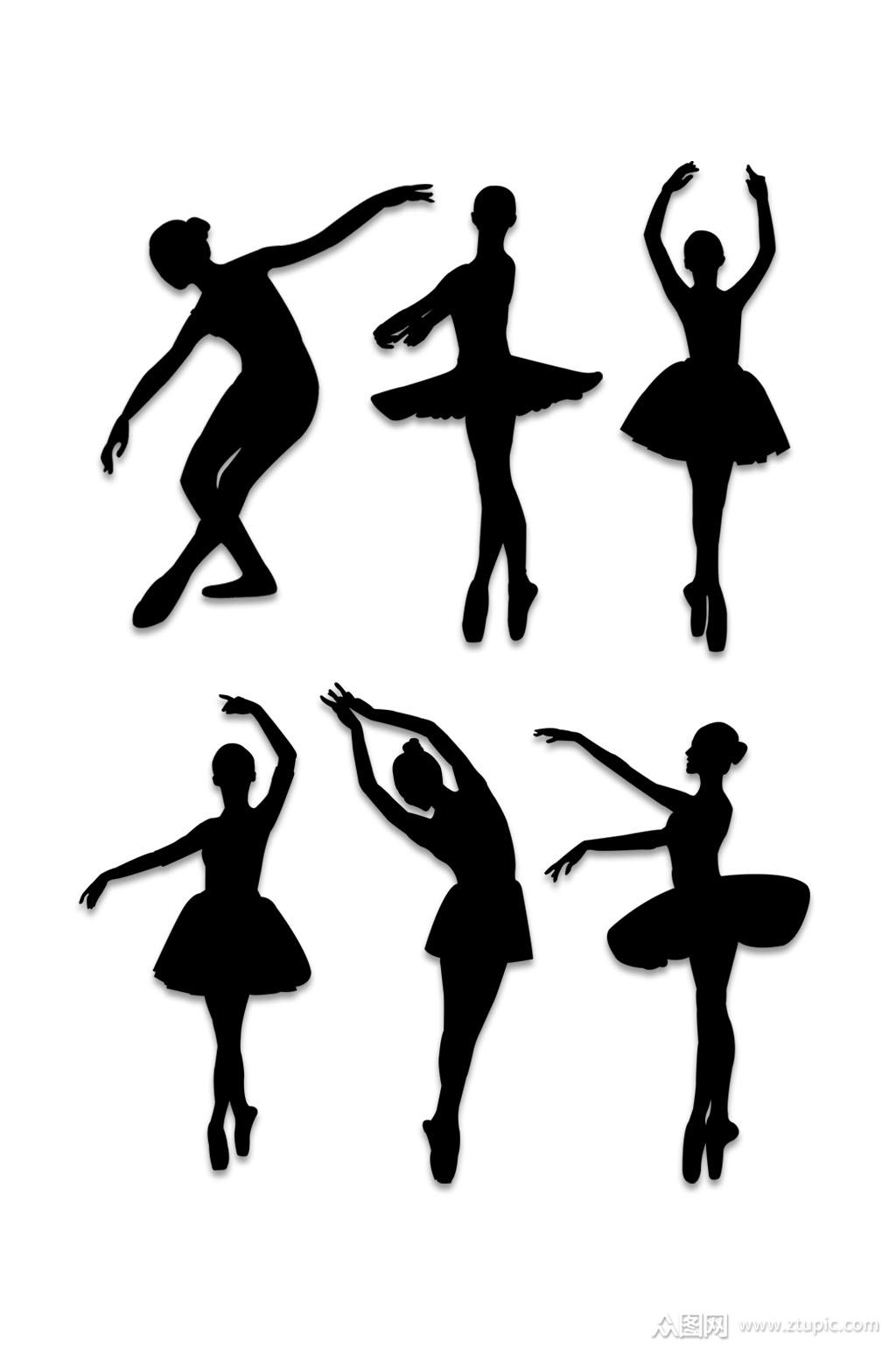 黑色舞蹈剪影素材