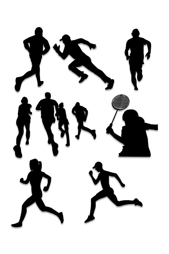 体育运动人物剪影 人矢量图