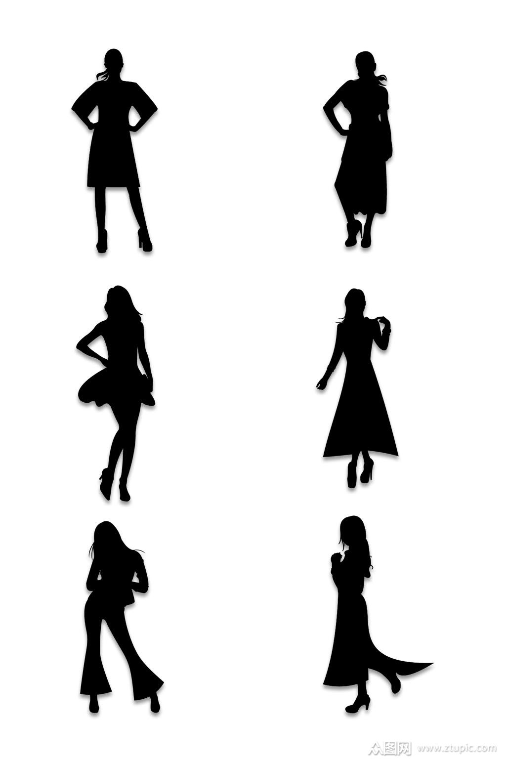 模特美女女士剪影