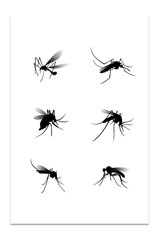 黑色蚊子剪影素材-众图网