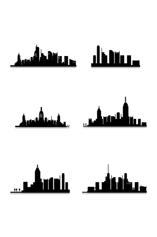 城市楼宇剪影素材