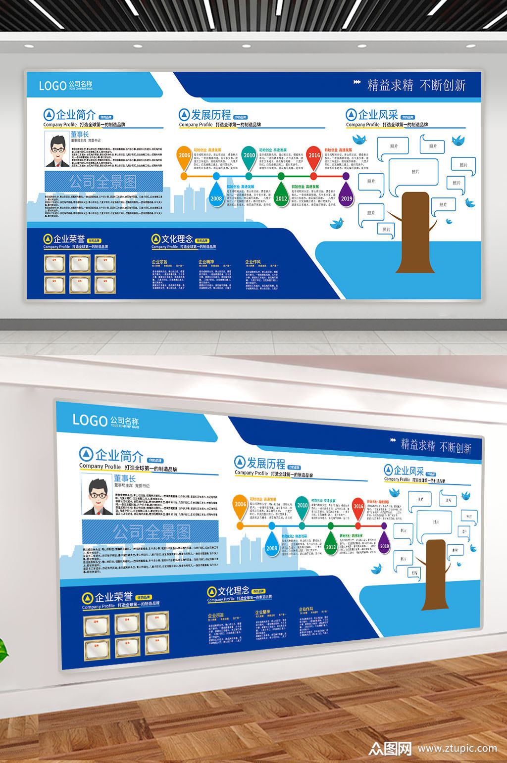 发展历程企业展板素材