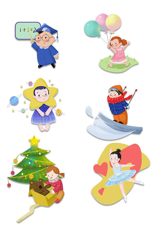 幼儿手绘人物插画图片-幼儿手绘人物插画素材下载-众图网