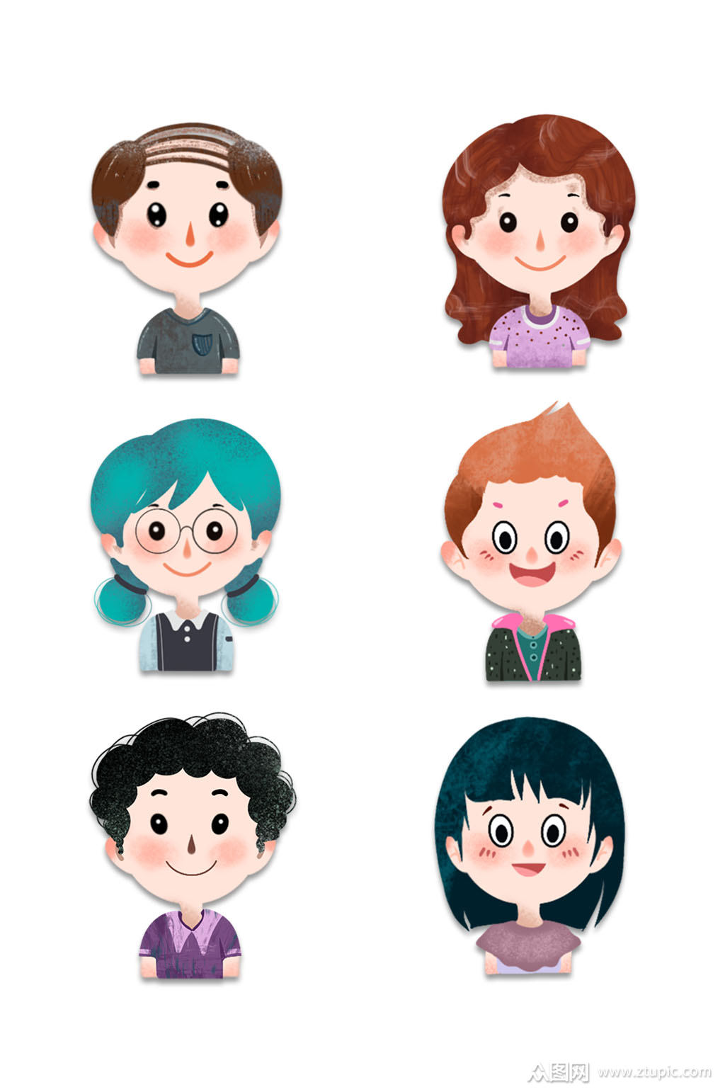 儿童卡通人物头像素材模板下载-编号352873-众图网