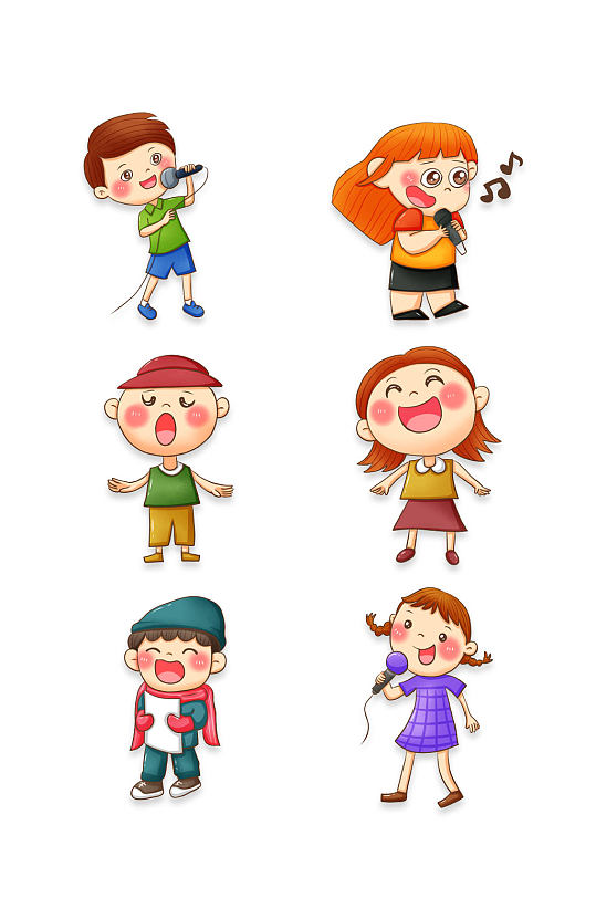 儿童卡通孩子唱歌