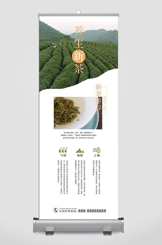 养生新茶清新展架