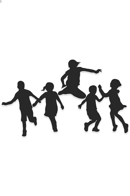 儿童卡通剪影素材