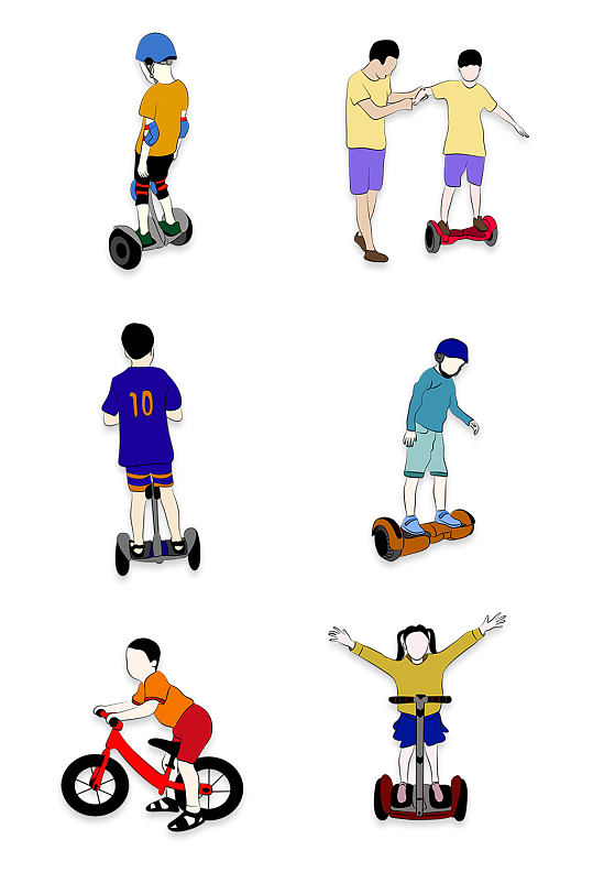 儿童平衡车卡通素材-众图网