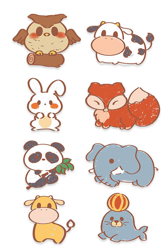 卡通动物儿童素材-众图网