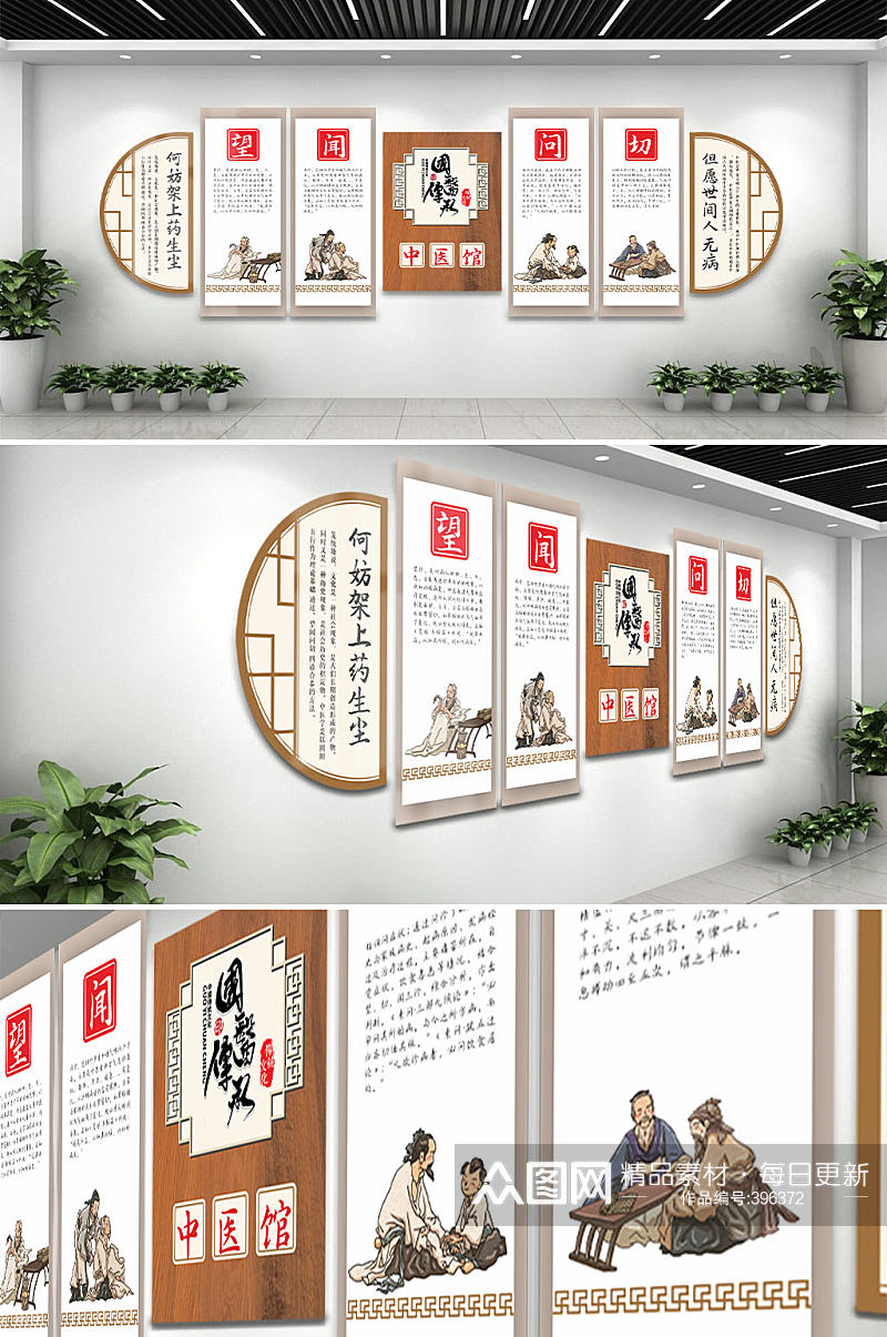 中国风中医文化墙素材