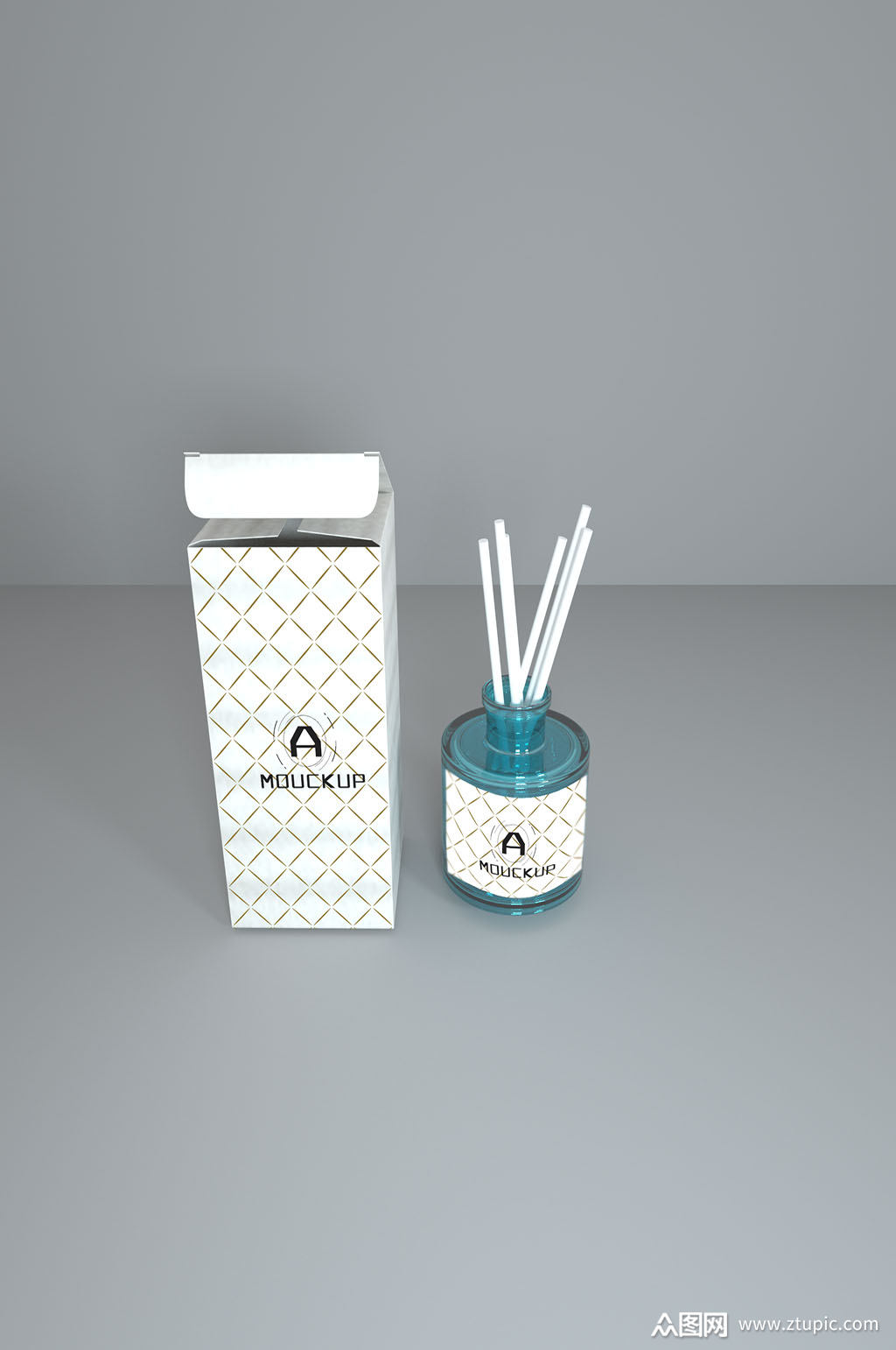 简约香水包装样机素材