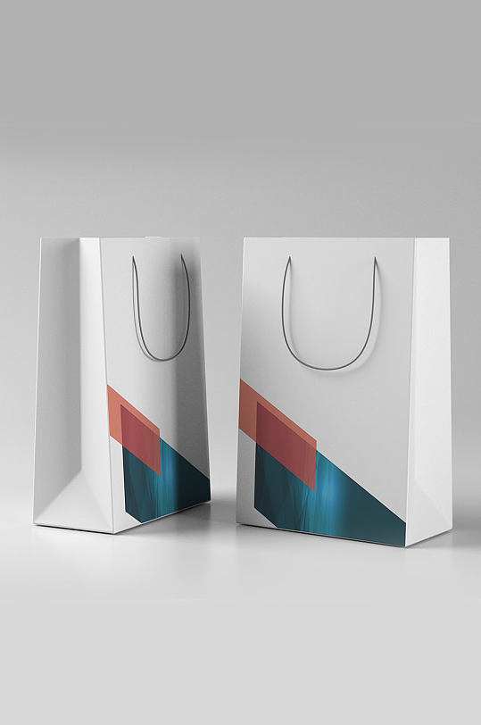 白色简约手提袋样机-众图网