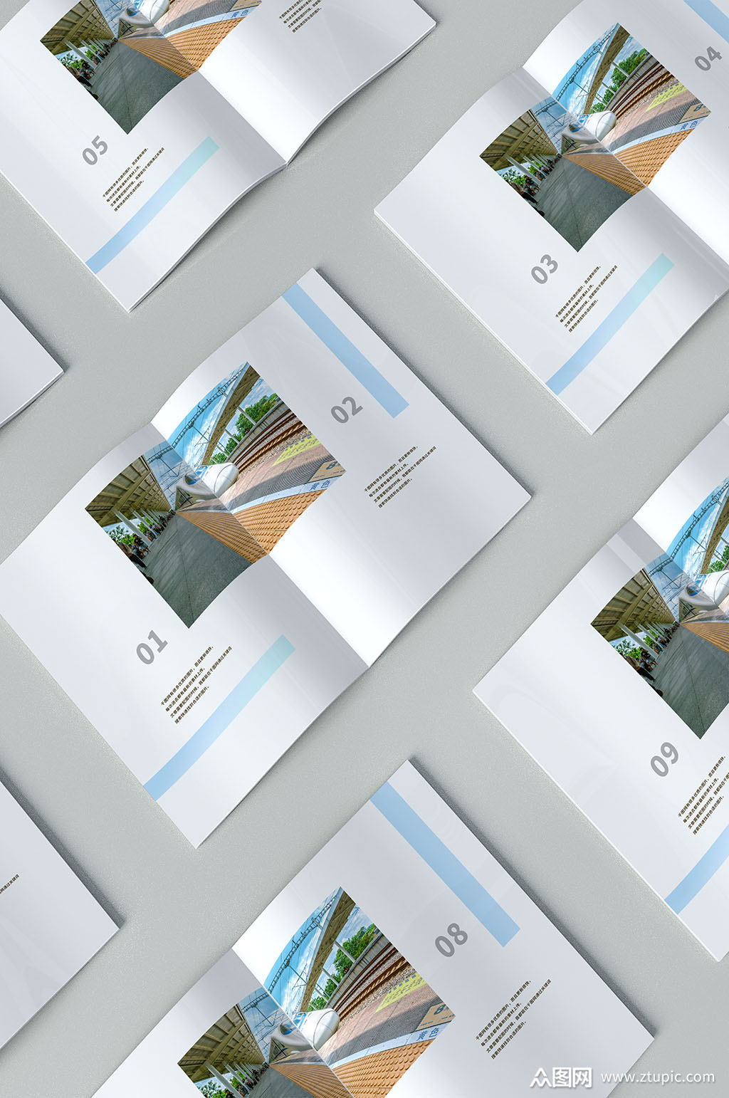 平铺的画册书页手册样机模板素材