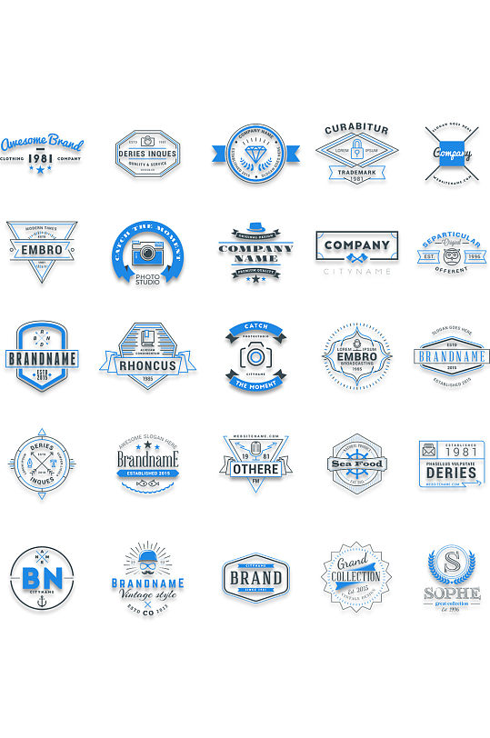 蓝色企业logo合集-众图网