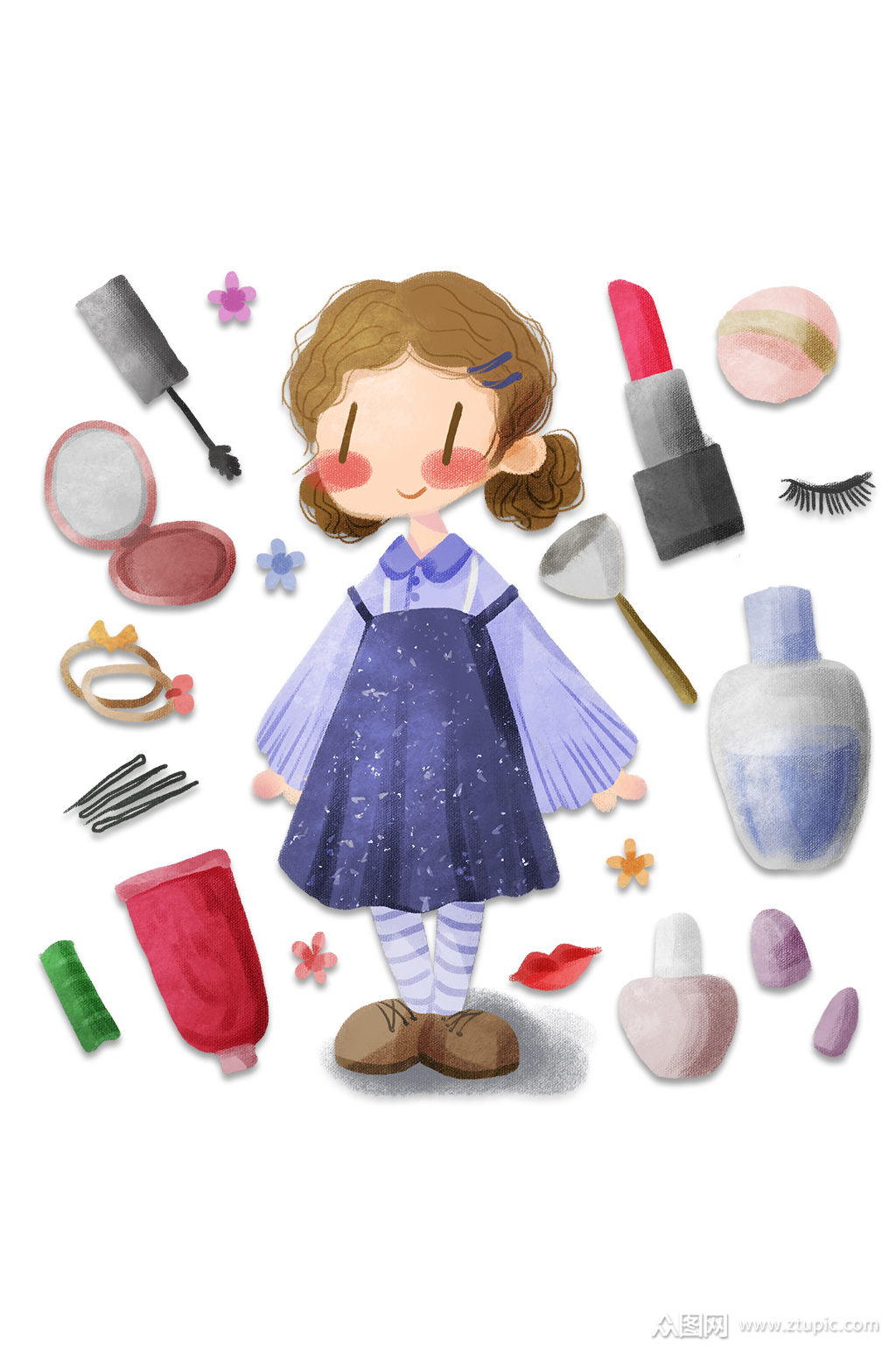 卡通儿童化妆品素材