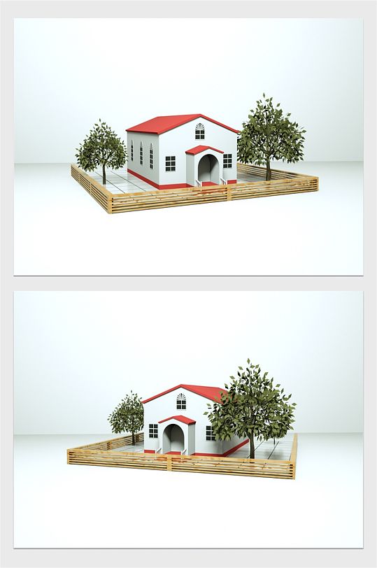 简约欧式小房子模型-众图网