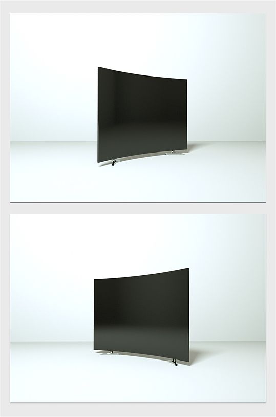 C4D曲面屏显示器-众图网