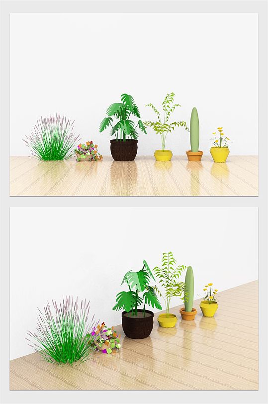 植物盆栽花朵模型-众图网