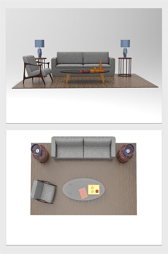 家具客厅模型景观-众图网