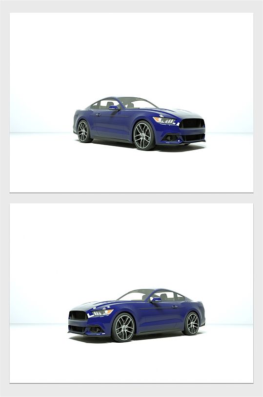 时尚蓝色轿车模型solidworks汽车模型-众图网