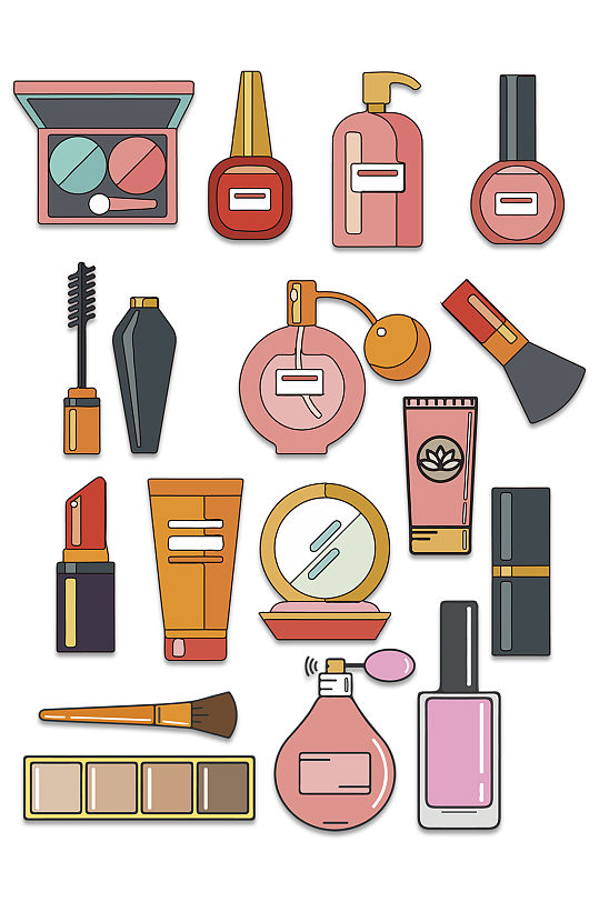 手绘香水化妆品素材