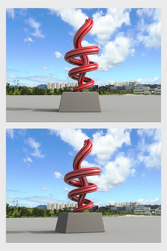 C4D城市雕塑模型-众图网