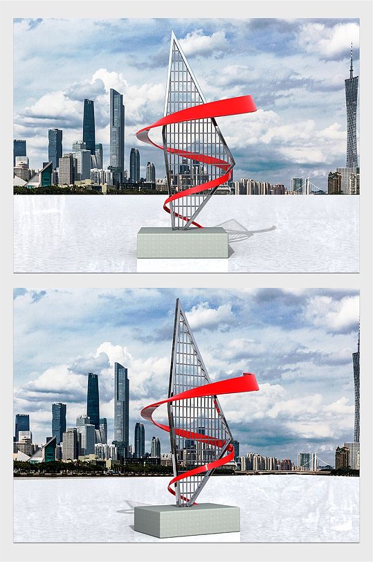 C4D城市雕塑模型-众图网