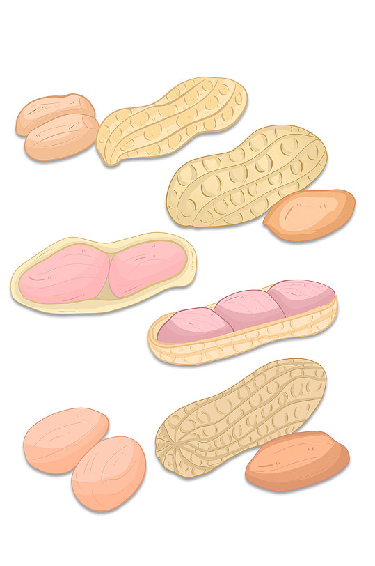 卡通手绘花生素材