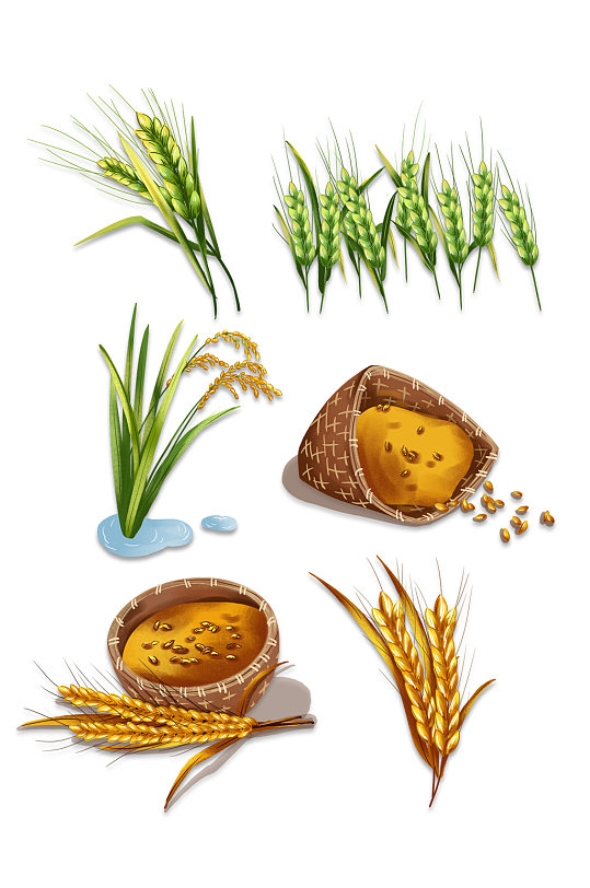 卡通节约粮食图片-卡通节约粮食素材下载-众图网