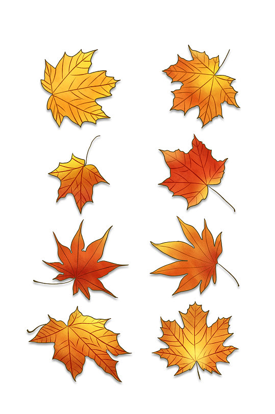 手绘树叶黄色图片-手绘树叶黄色素材下载-众图网