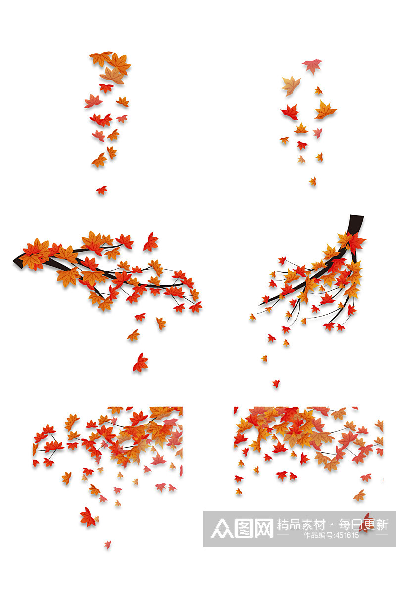 秋季枫叶落叶素材素材